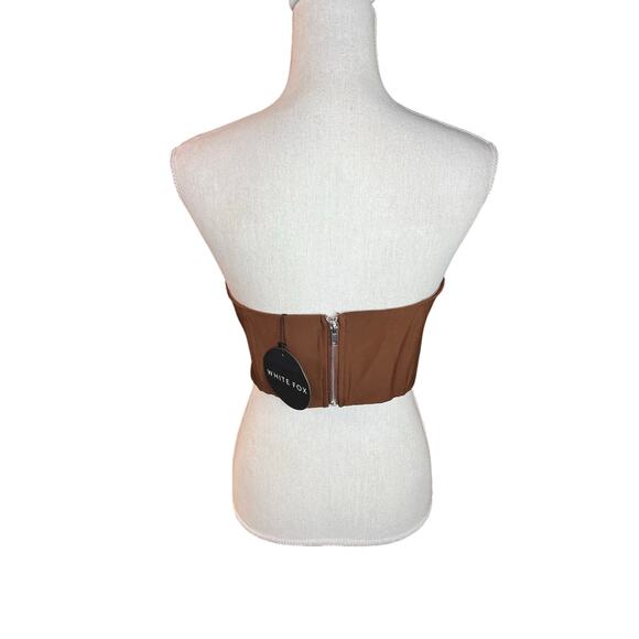 White fox brown corset top strapless new with tag Fairycore festival whimsigoth - Picture 5 of 9